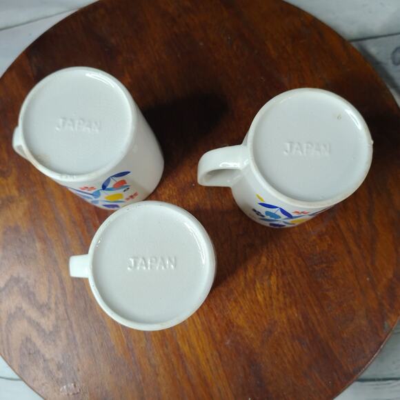 Vintage Retro Tulips Electric Teapot Set Cups Sugar Creamer SOLD AS IS - Picture 7 of 16